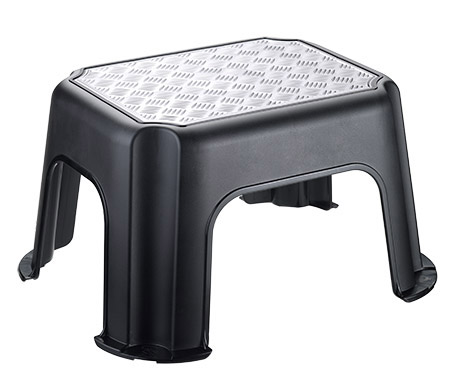 Trittschemel, Kunststoff, silber metallic