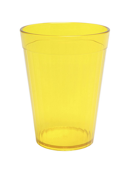 Riffelbecher 0,15l, gelb/transparent,