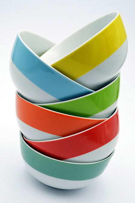Schüssel 14cm COLORATA, gelber Rand