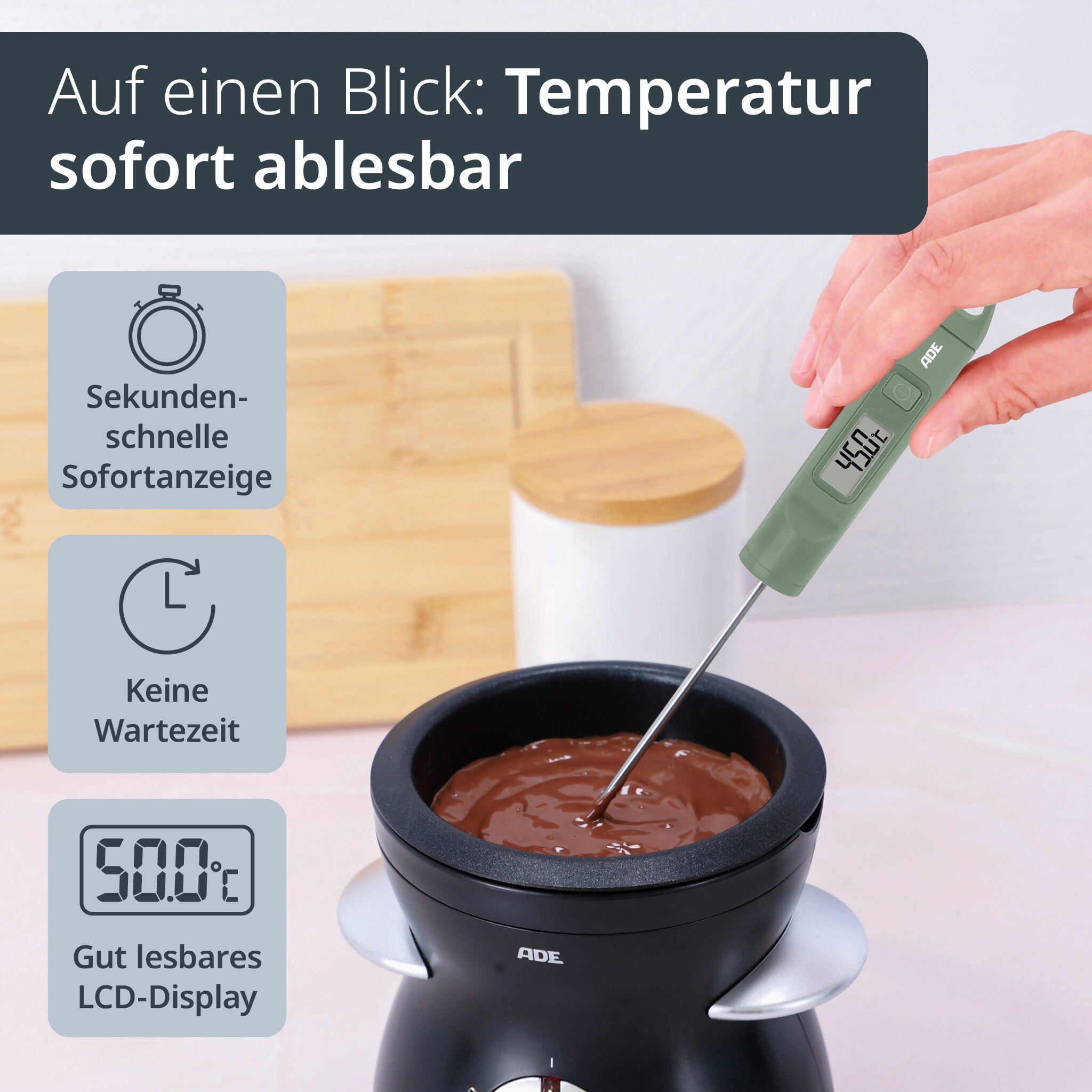 Digitales Küchenthermometer salbei -30°C b.+200°C