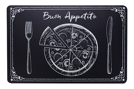 Platzmatte Pizza, schwarz, Kunststoff