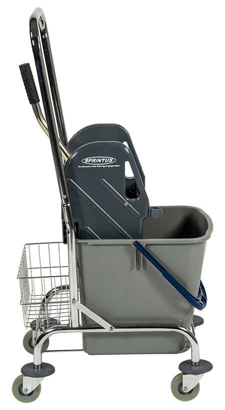 Einfachfahreimer mit Mopp-Presse, grau