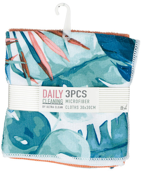 Mikrofasertuch, 3er Pack, orange/blau Mix