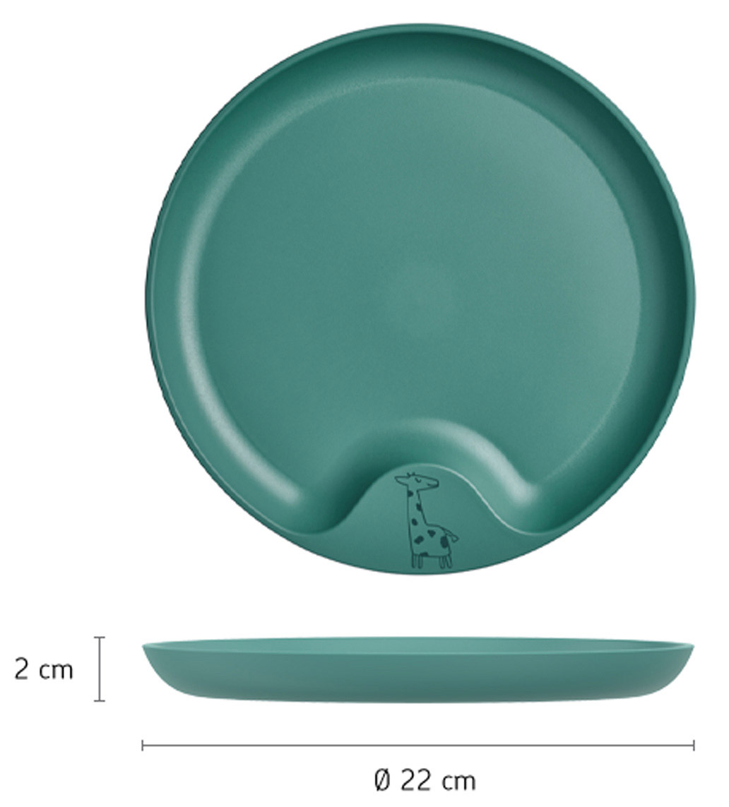 Kinderteller Ø 22cm, deep turquoise, Giraffe