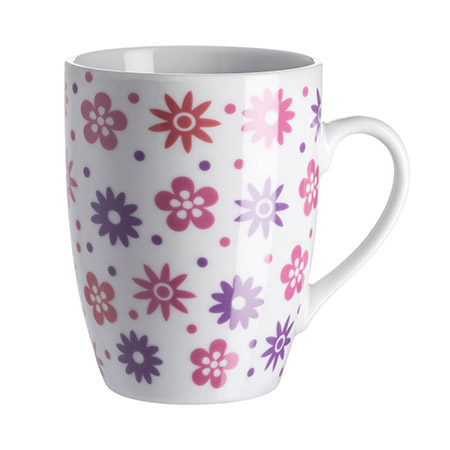 Kaffeebecher Flower rot, Porzellan, 29cl