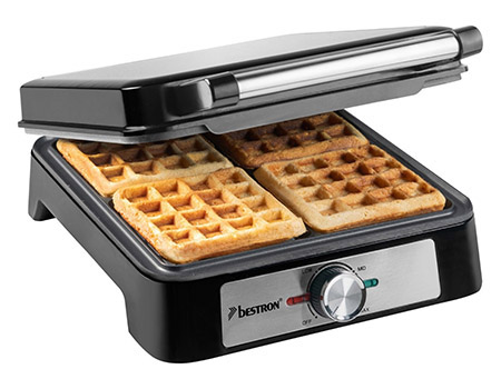 Waffeleisen Edelstahl/schwarz, 1600W Bestron