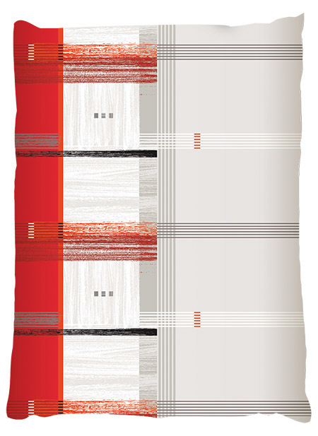Bettbezug Karo rot/grau, 135x200cm Renforce