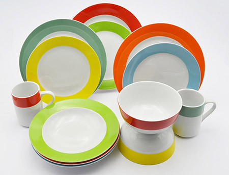 Dessertteller 20,5cm COLORATA, gelber Rand
