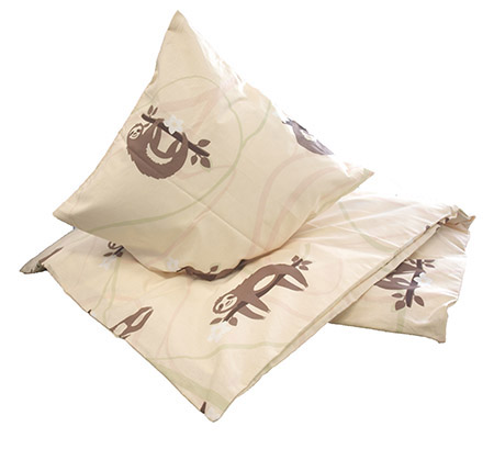Kinderbettwäsche Faultier beige, K40x60/D100x135cm