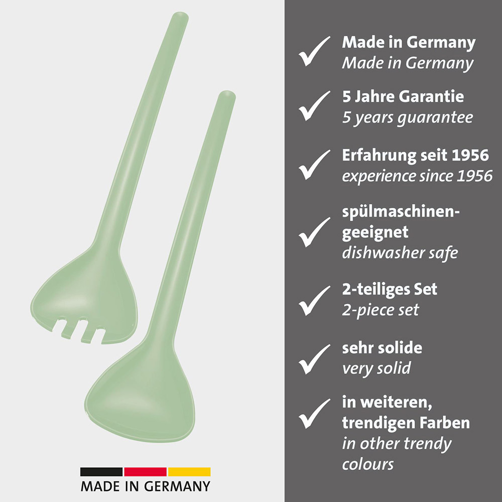 Salatbesteck-Set 2-teilig, grün, Länge 26cm,