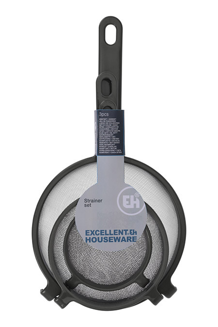 Küchensieb-Set 3-teilig, mit Kunststoffrand