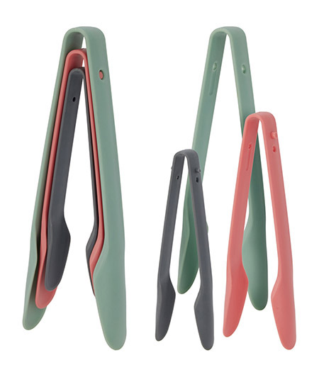 Küchenzange 3er Set, farbig gemischt, Kunststoff