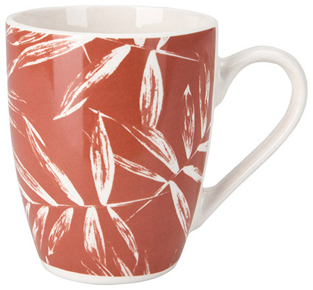 Kaffeebecher Bambus rot, 330ml Porzellan,
