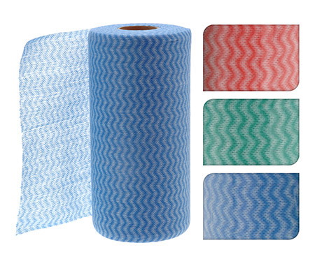 Putztücher auf Rolle, rot, Vlies/Polyester