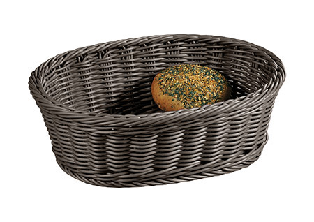 Brot-/Obstkorb grau Kunststoffgeflecht