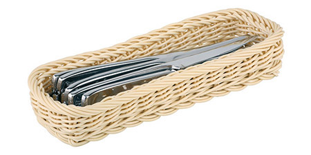 Besteckkorb lang, beige, 27 x 10 x H4,5cm,