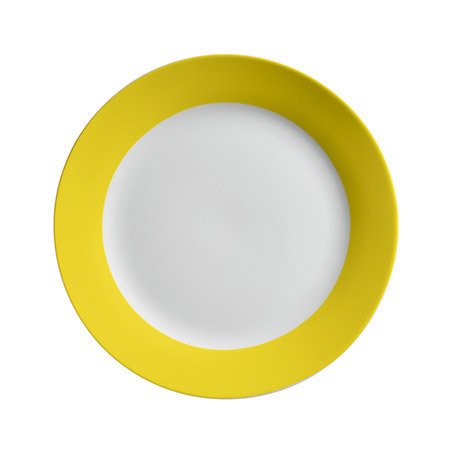 Dessertteller 20,5cm COLORATA, gelber Rand