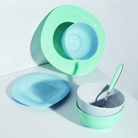 Teller tief light blue, 21x21cm eckig