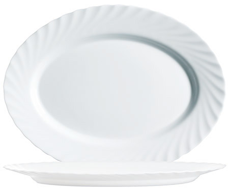 Platte oval 35x24cm, Trianon uni weiß
