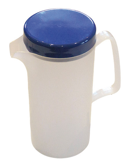 Kanne 0,6L, transparent - blauer Deckel