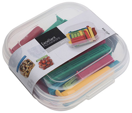 Frischhalteklammern, 24er-Pack, bunt gemischt