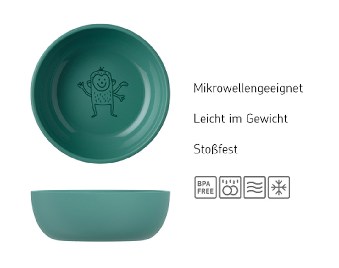 Kinderschale Ø 12,7cm, 0,30l, deep turquoise, Affe