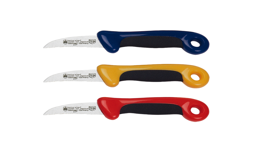Schälmesser Bicolor, gebogen, extra scharf