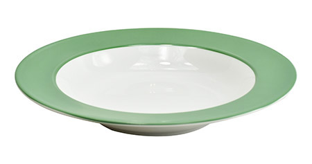 Teller tief Ø 22cm grün, mit Fahne