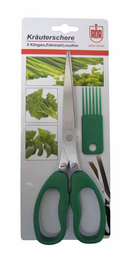 Kräuterschere, 5 Klingen, Edelstahl rostfrei