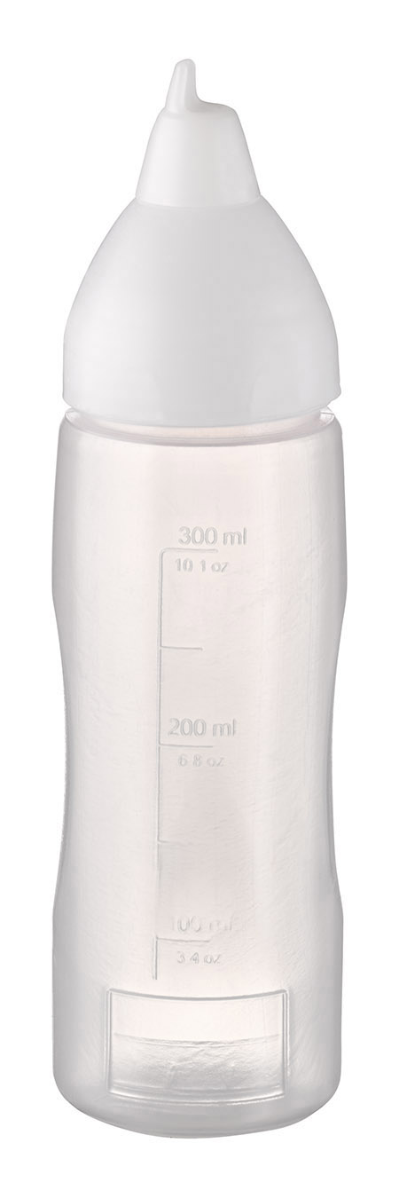 Quetschflasche transparent/weiß, 0,35Ltr.