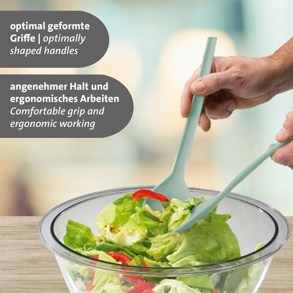 Salatbesteck-Set 2-teilig, grün, Länge 26cm,