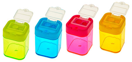 Doppelspitzdose mit Verschluss, farbig gemischt