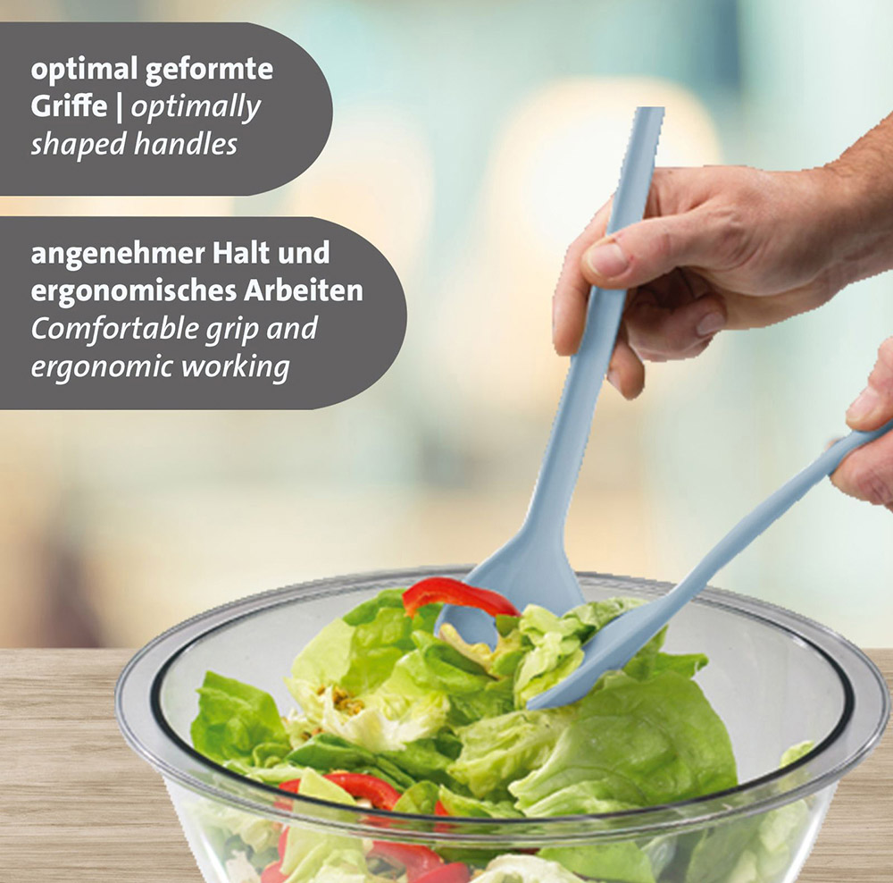 Salatbesteck-Set 2-teilig, blau, Länge 26cm,